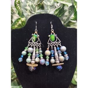 Women's Custom Design Multicolor Stones Statement Stylish Partywear Earrings Set